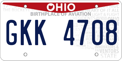 OH license plate GKK4708