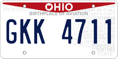 OH license plate GKK4711