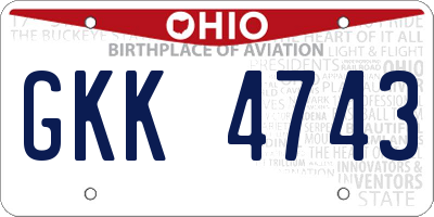 OH license plate GKK4743