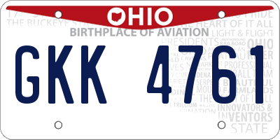 OH license plate GKK4761