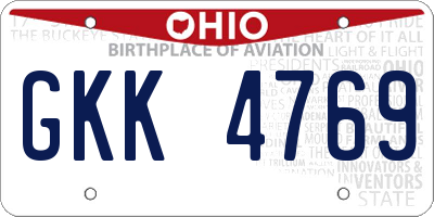 OH license plate GKK4769