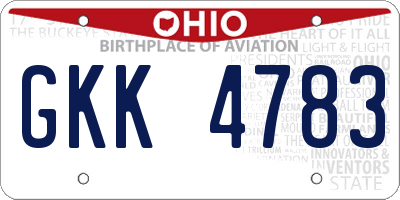 OH license plate GKK4783