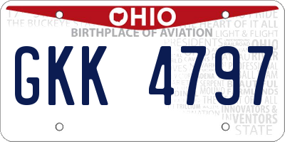 OH license plate GKK4797