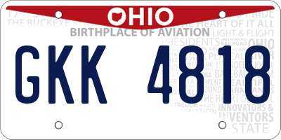 OH license plate GKK4818