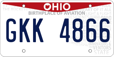 OH license plate GKK4866