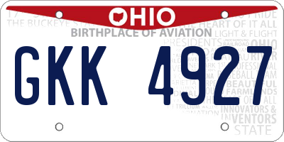OH license plate GKK4927