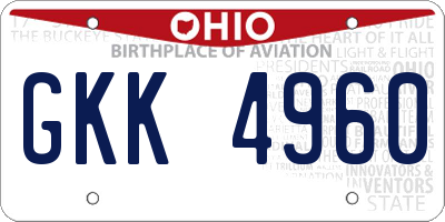 OH license plate GKK4960