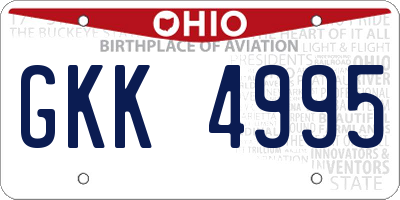 OH license plate GKK4995
