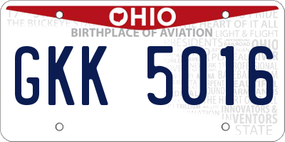 OH license plate GKK5016
