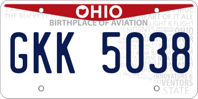 OH license plate GKK5038