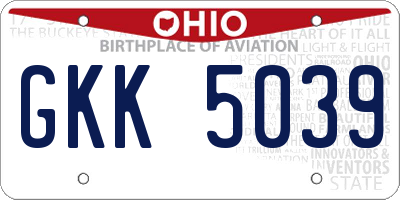 OH license plate GKK5039