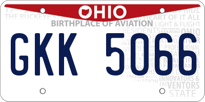 OH license plate GKK5066