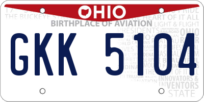 OH license plate GKK5104