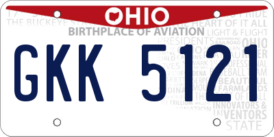 OH license plate GKK5121