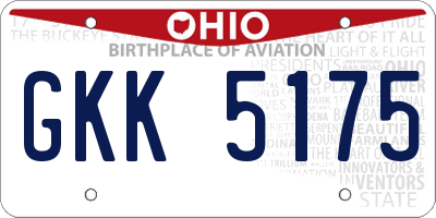 OH license plate GKK5175