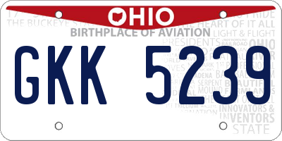 OH license plate GKK5239