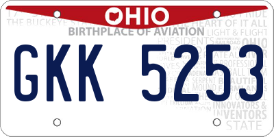 OH license plate GKK5253