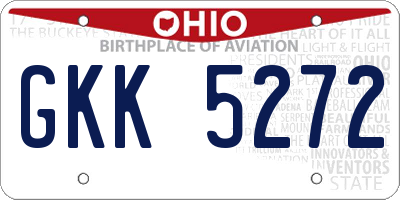 OH license plate GKK5272