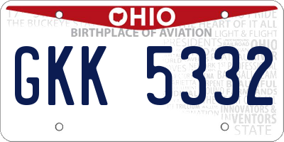 OH license plate GKK5332
