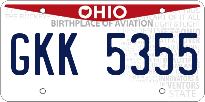 OH license plate GKK5355
