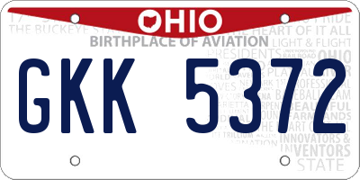 OH license plate GKK5372