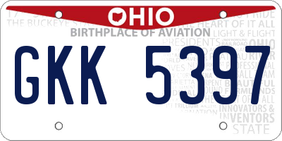 OH license plate GKK5397