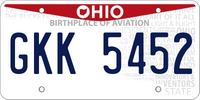 OH license plate GKK5452