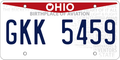 OH license plate GKK5459