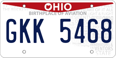 OH license plate GKK5468
