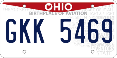 OH license plate GKK5469