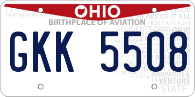 OH license plate GKK5508
