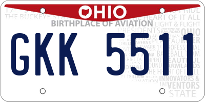 OH license plate GKK5511
