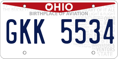 OH license plate GKK5534