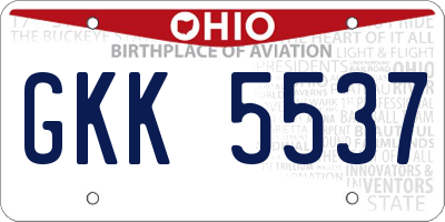OH license plate GKK5537