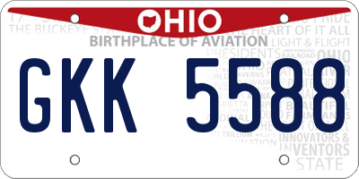 OH license plate GKK5588