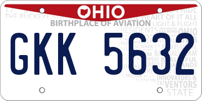 OH license plate GKK5632