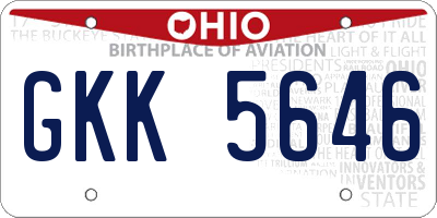OH license plate GKK5646