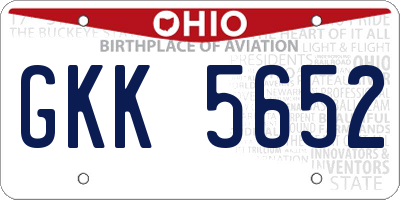OH license plate GKK5652