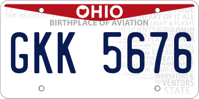 OH license plate GKK5676