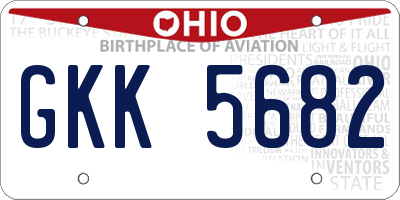 OH license plate GKK5682