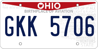 OH license plate GKK5706