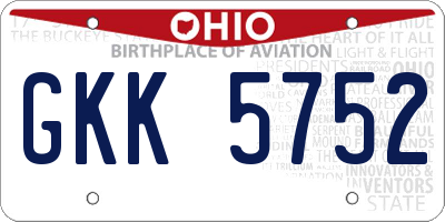 OH license plate GKK5752