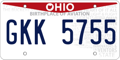 OH license plate GKK5755