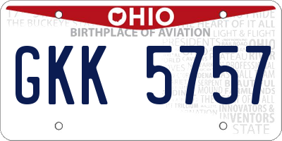 OH license plate GKK5757