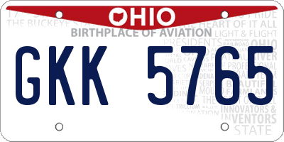 OH license plate GKK5765