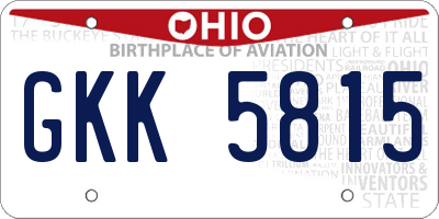 OH license plate GKK5815