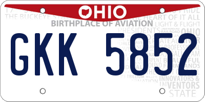 OH license plate GKK5852