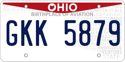 OH license plate GKK5879