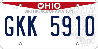 OH license plate GKK5910