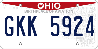 OH license plate GKK5924